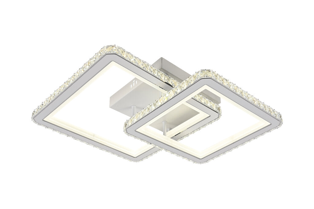 Lustra LED RFAN, Model R9005/1+1, cu Telecomanda, 3 Tipuri de Lumina, Intensitate Reglabila, 146W, Alb