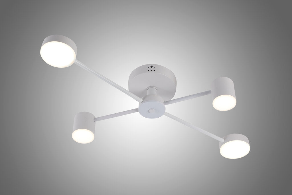 Lustra LED RFAN, Model R9029-4, cu Telecomanda, 3 Tipuri de Lumina, Intensitate Reglabila, 48W, Alb