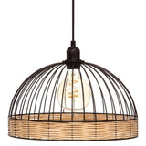 Pendul Rustic RFAN, Model 605-1, 1 x E27, Inaltime Reglabila, Negru