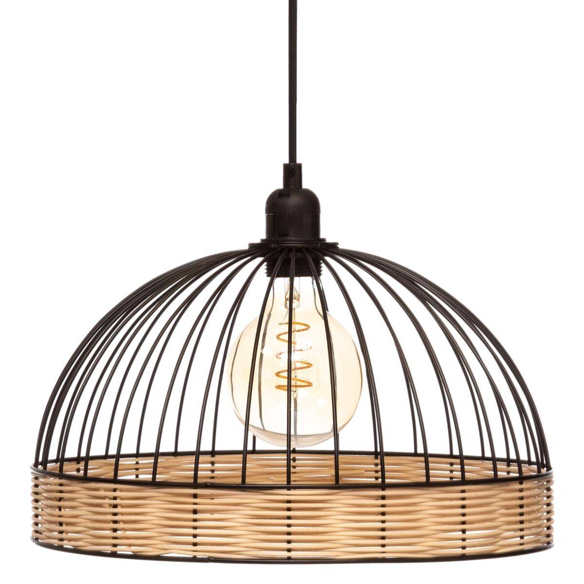 Pendul Rustic RFAN, Model 605-1, 1 x E27, Inaltime Reglabila, Negru